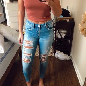 Skinny ripped jeans